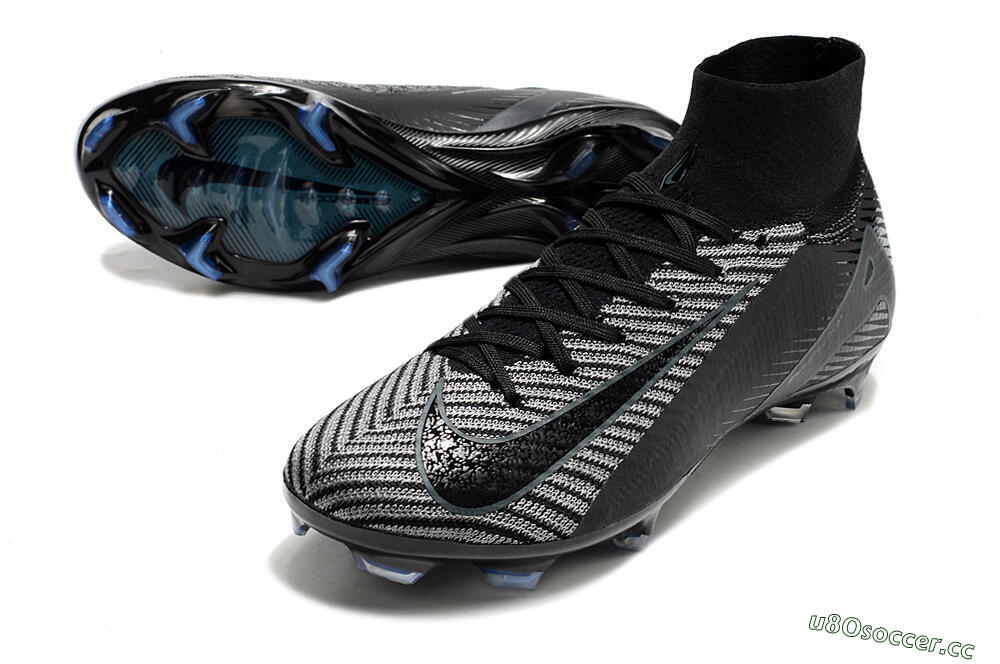 Men's Nike Air Zoom Mercurial Superfly 10 Elite FG Firm Ground High-Tops Football Boots - Black/Jade/Blue 3