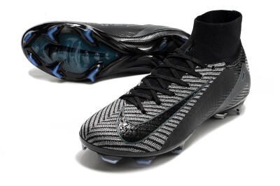 Men's Nike Air Zoom Mercurial Superfly 10 Elite FG Firm Ground High-Tops Football Boots - Black/Jade/Blue