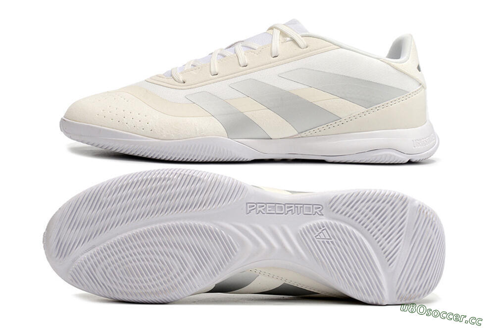 Men's Adidas Predator 24 Elite IC Indoor & Futsal Low-Tops Football Shoes - Beige/Grey 1