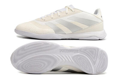 Men's Adidas Predator 24 Elite IC Indoor & Futsal Low-Tops Football Shoes - Beige/Grey