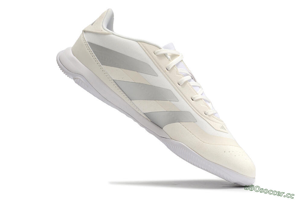 Men's Adidas Predator 24 Elite IC Indoor & Futsal Low-Tops Football Shoes - Beige/Grey 4