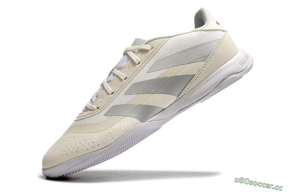 Men's Adidas Predator 24 Elite IC Indoor & Futsal Low-Tops Football Shoes - Beige/Grey 5