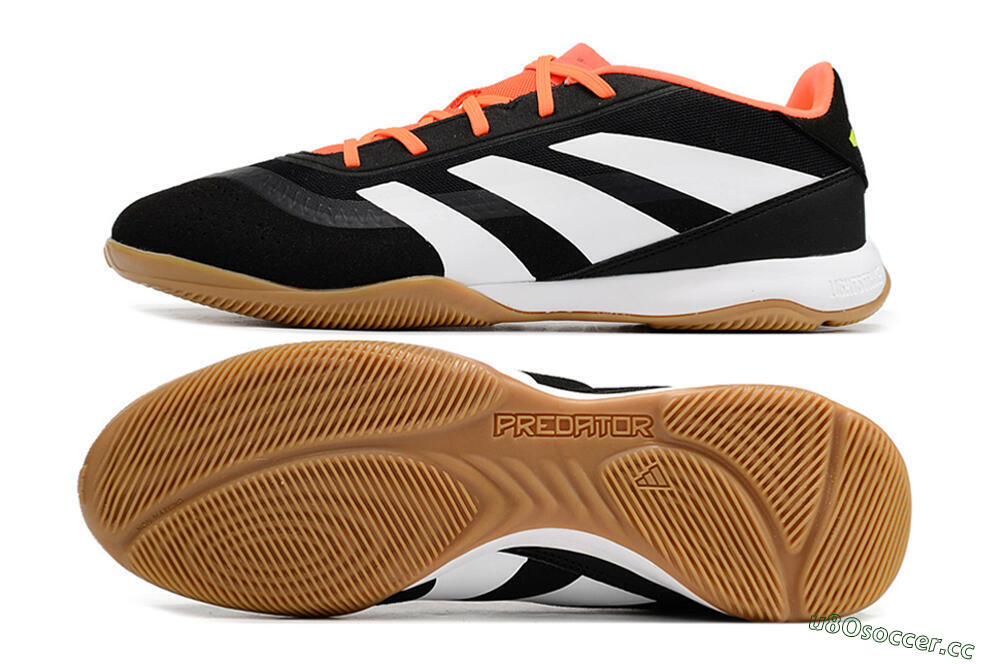 Men's Adidas Predator 24 Elite IC Indoor & Futsal Low-Tops Football Shoes - Black/White/Red 1