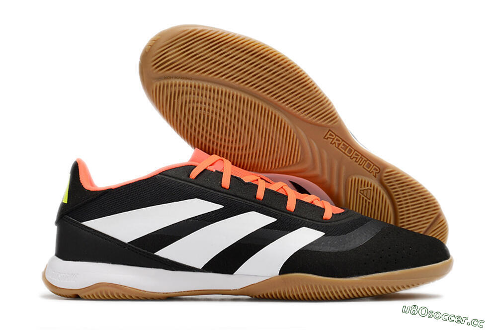 Men's Adidas Predator 24 Elite IC Indoor & Futsal Low-Tops Football Shoes - Black/White/Red 2
