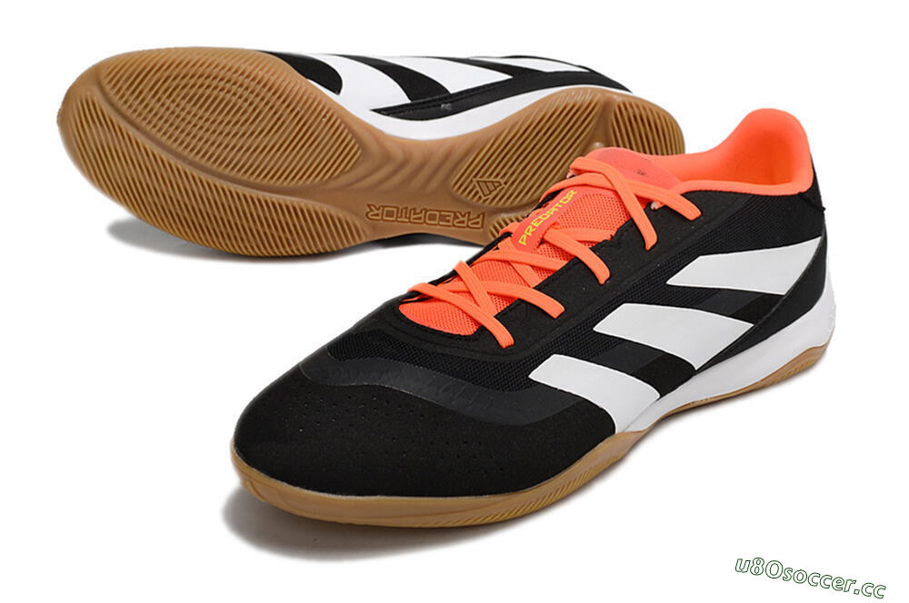 Men's Adidas Predator 24 Elite IC Indoor & Futsal Low-Tops Football Shoes - Black/White/Red 3