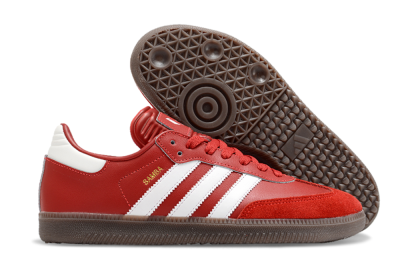 Men's Adidas Samba Messi Indoor TF Artificial Turf Low-Tops Football Shoes - Red/White/Brown