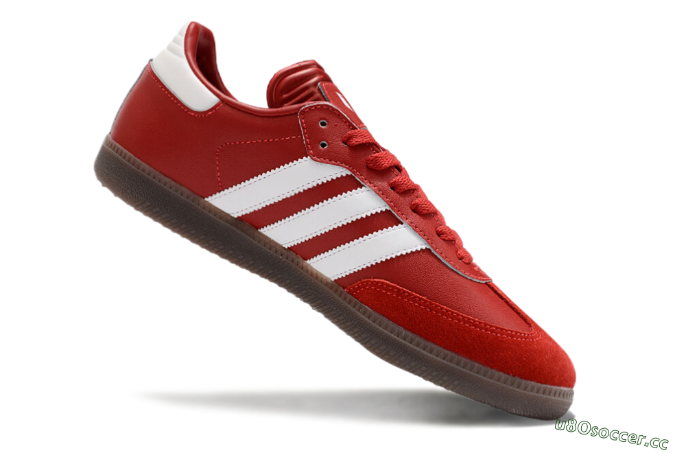 Men's Adidas Samba Messi Indoor TF Artificial Turf Low-Tops Football Shoes - Red/White/Brown 4