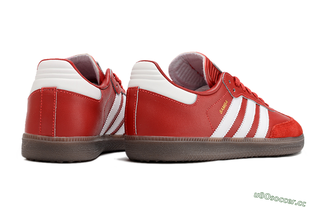 Men's Adidas Samba Messi Indoor TF Artificial Turf Low-Tops Football Shoes - Red/White/Brown 6
