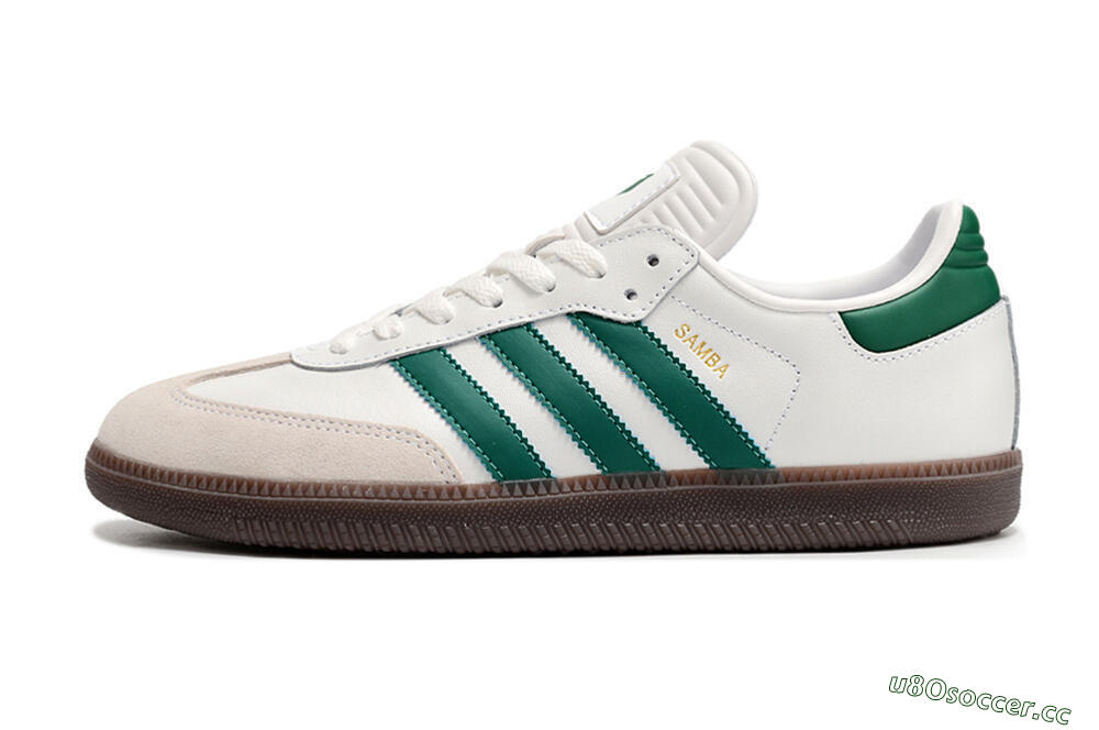 Men's Adidas Samba Messi Indoor TF Artificial Turf Low-Tops Football Shoes - Grey/White/Green 0