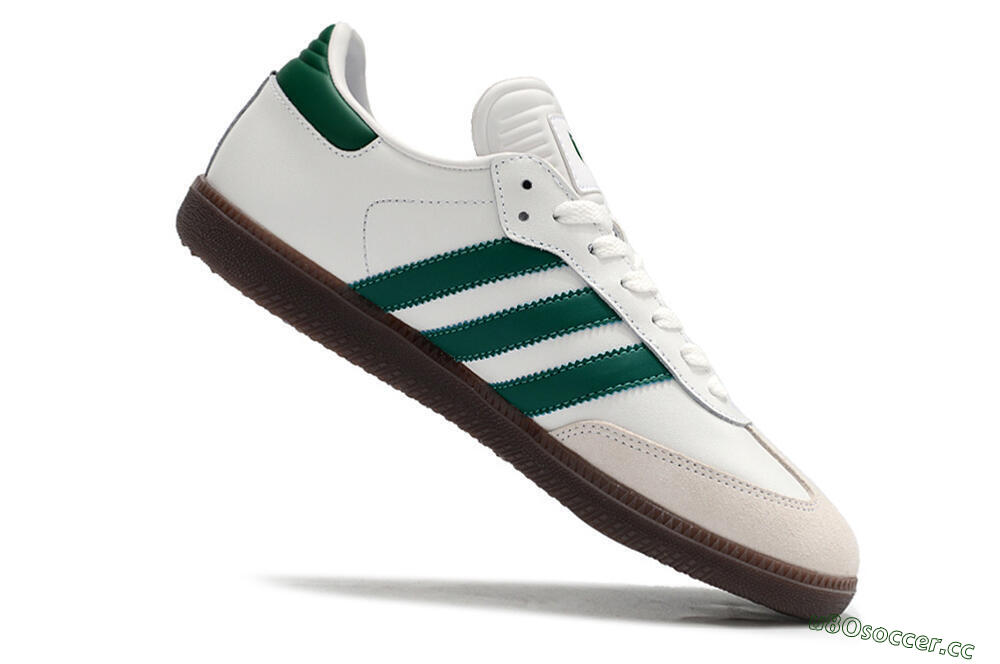 Men's Adidas Samba Messi Indoor TF Artificial Turf Low-Tops Football Shoes - Grey/White/Green 4