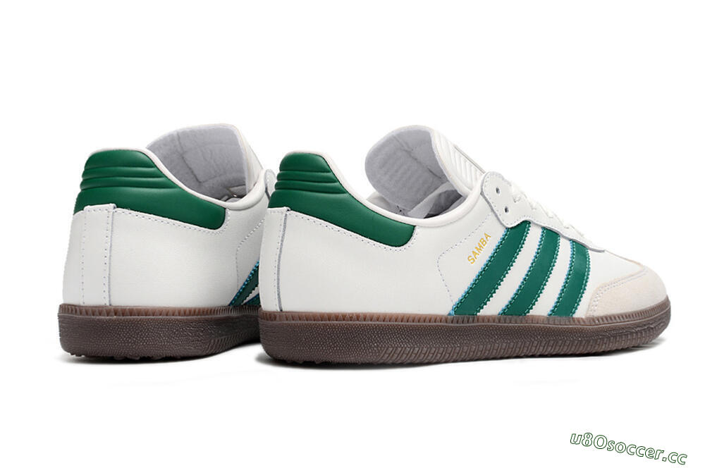 Men's Adidas Samba Messi Indoor TF Artificial Turf Low-Tops Football Shoes - Grey/White/Green 6
