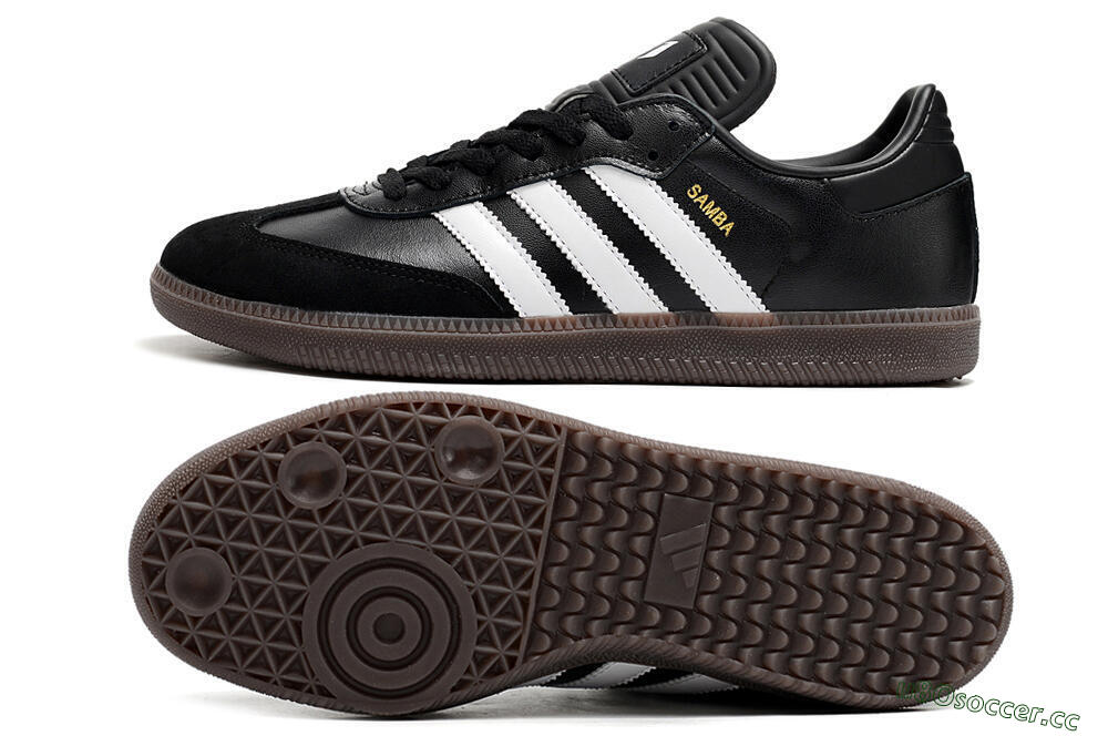 Men's Adidas Samba Messi Indoor TF Artificial Turf Low-Tops Football Shoes - Black/White/Brown 1