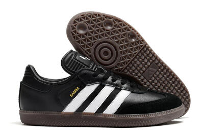 Men's Adidas Samba Messi Indoor TF Artificial Turf Low-Tops Football Shoes - Black/White/Brown