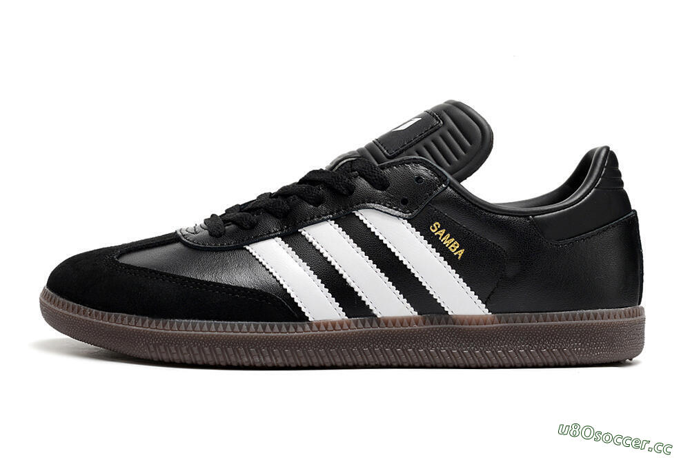 Men's Adidas Samba Messi Indoor TF Artificial Turf Low-Tops Football Shoes - Black/White/Brown 0
