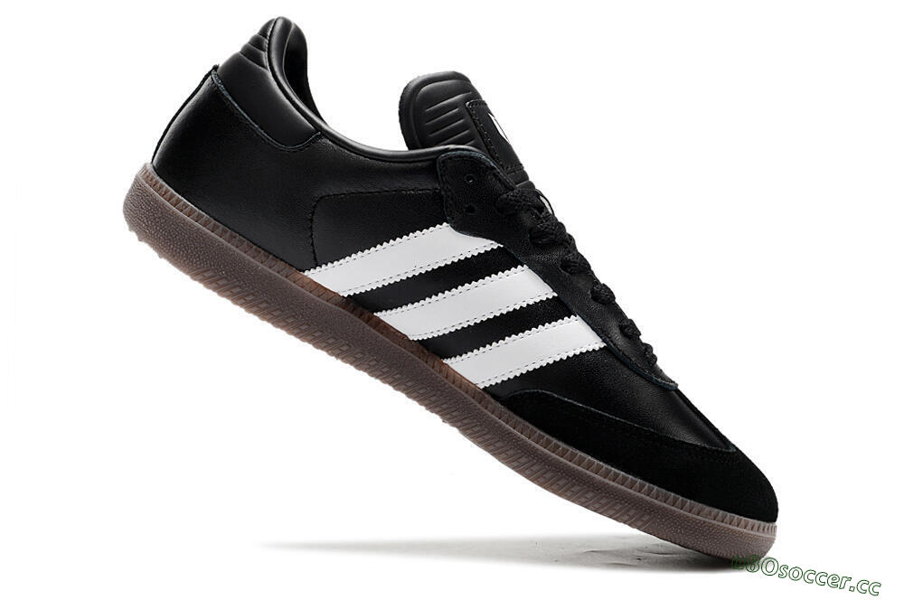 Men's Adidas Samba Messi Indoor TF Artificial Turf Low-Tops Football Shoes - Black/White/Brown 4