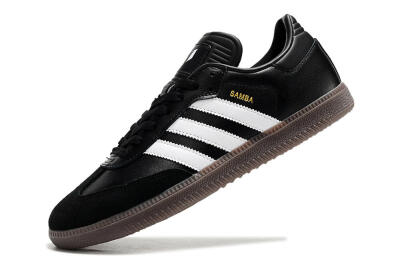 Men's Adidas Samba Messi Indoor TF Artificial Turf Low-Tops Football Shoes - Black/White/Brown