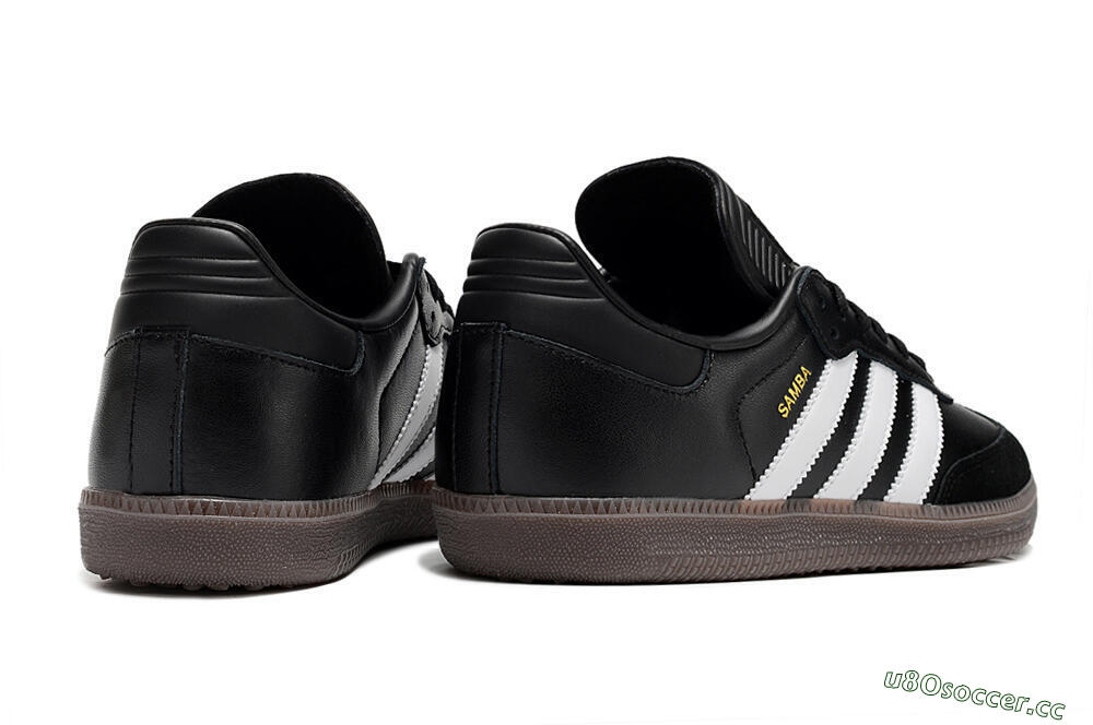 Men's Adidas Samba Messi Indoor TF Artificial Turf Low-Tops Football Shoes - Black/White/Brown 6