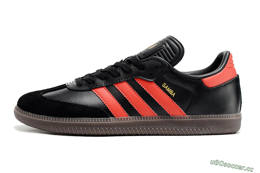 Men's Adidas Samba Messi Indoor TF Artificial Turf Low-Tops Football Shoes - Black/Red/Brown 0
