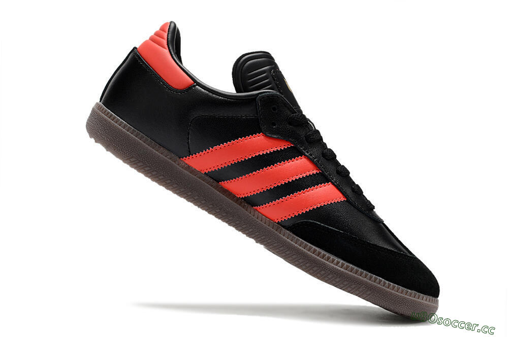 Men's Adidas Samba Messi Indoor TF Artificial Turf Low-Tops Football Shoes - Black/Red/Brown 4