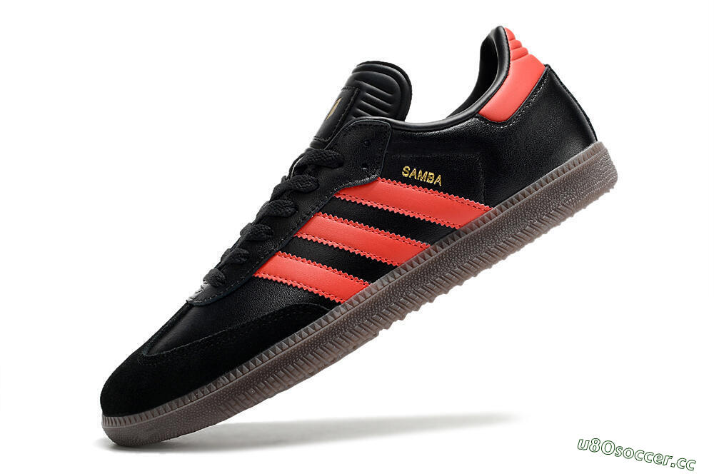 Men's Adidas Samba Messi Indoor TF Artificial Turf Low-Tops Football Shoes - Black/Red/Brown 5