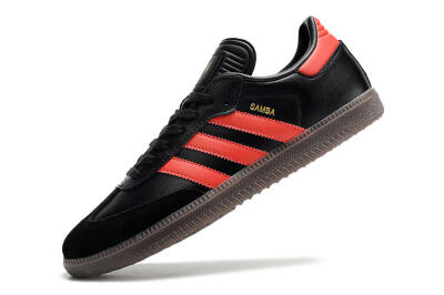 Men's Adidas Samba Messi Indoor TF Artificial Turf Low-Tops Football Shoes - Black/Red/Brown
