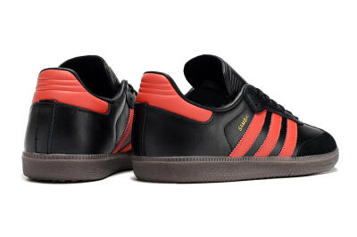 Men's Adidas Samba Messi Indoor TF Artificial Turf Low-Tops Football Shoes - Black/Red/Brown