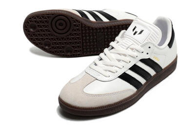 Men's Adidas Samba Messi Indoor TF Artificial Turf Low-Tops Football Shoes - Grey/White/Black
