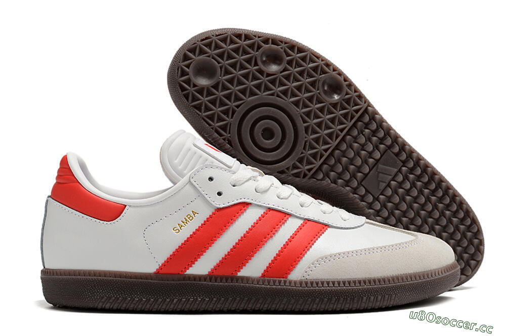 Men's Adidas Samba Messi Indoor TF Artificial Turf Low-Tops Football Shoes - Grey/White/Red 2