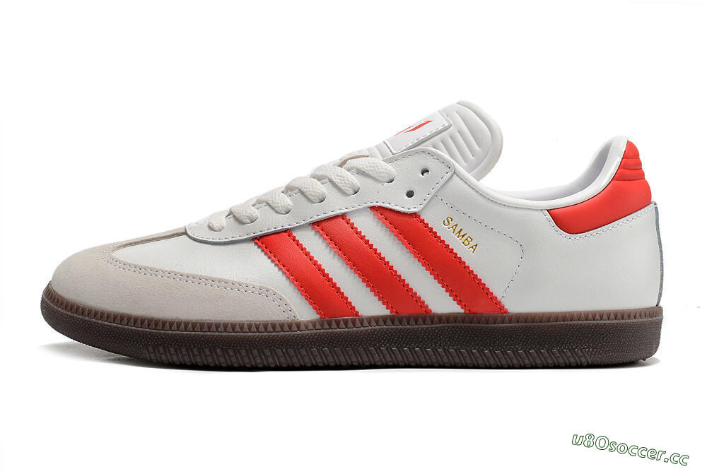 Men's Adidas Samba Messi Indoor TF Artificial Turf Low-Tops Football Shoes - Grey/White/Red 0