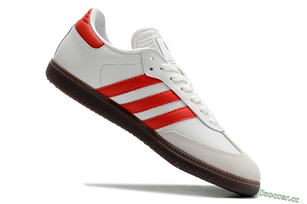 Men's Adidas Samba Messi Indoor TF Artificial Turf Low-Tops Football Shoes - Grey/White/Red 4