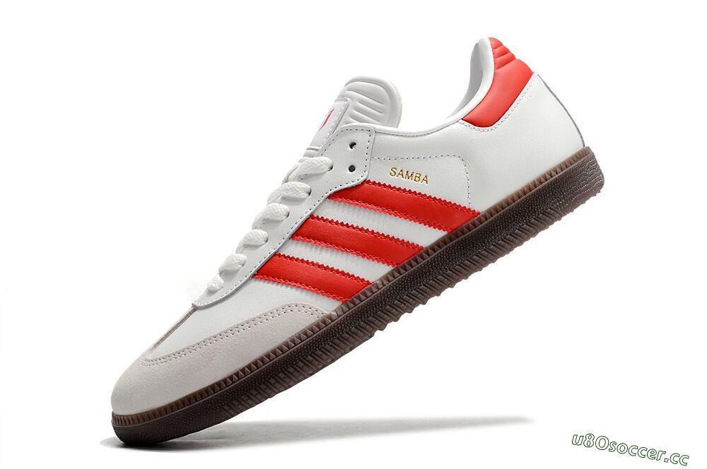 Men's Adidas Samba Messi Indoor TF Artificial Turf Low-Tops Football Shoes - Grey/White/Red 5
