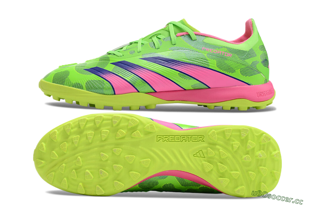 Men's Adidas Predator 24 Elite TF Artificial Turf Low-Tops Football Shoes - Yellow/Purple/Pink 1