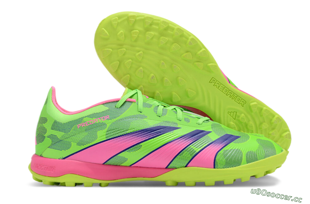 Men's Adidas Predator 24 Elite TF Artificial Turf Low-Tops Football Shoes - Yellow/Purple/Pink 2