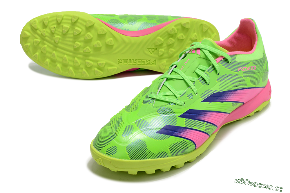 Men's Adidas Predator 24 Elite TF Artificial Turf Low-Tops Football Shoes - Yellow/Purple/Pink 3