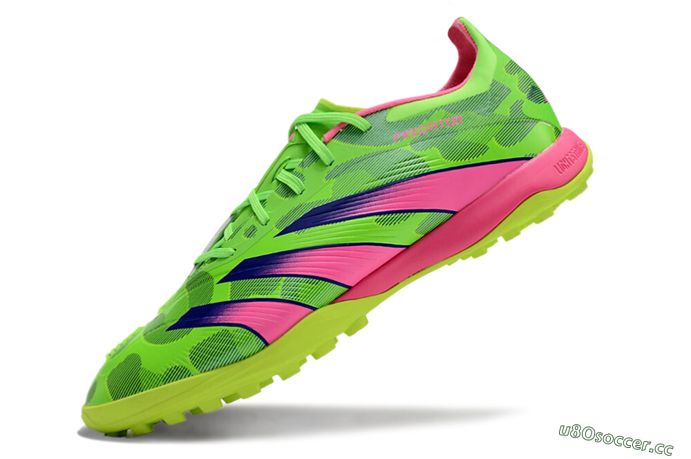 Men's Adidas Predator 24 Elite TF Artificial Turf Low-Tops Football Shoes - Yellow/Purple/Pink 5
