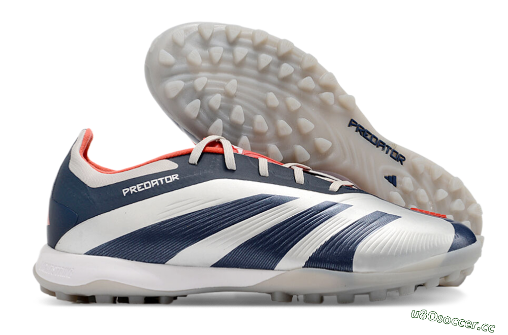 Men's Adidas Predator 24 Elite TF Artificial Turf Low-Tops Football Shoes - White/Blue/Red 2