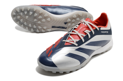 Men's Adidas Predator 24 Elite TF Artificial Turf Low-Tops Football Shoes - White/Blue/Red