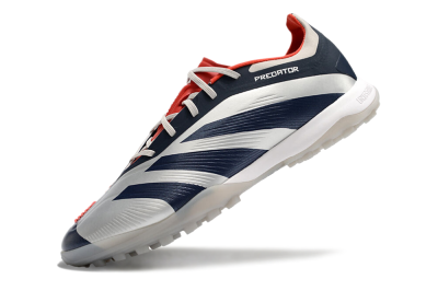 Men's Adidas Predator 24 Elite TF Artificial Turf Low-Tops Football Shoes - White/Blue/Red