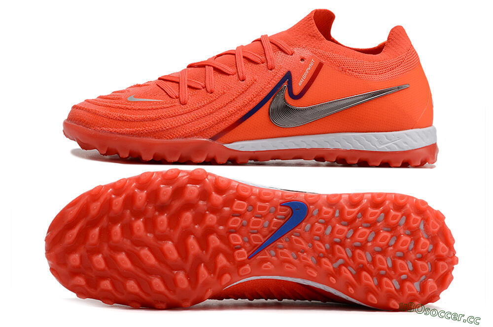 Men's Nike Phantom GX 2 Elite TF Artificial Turf Low-Tops Football Shoes - Red/Blue/Silver 1