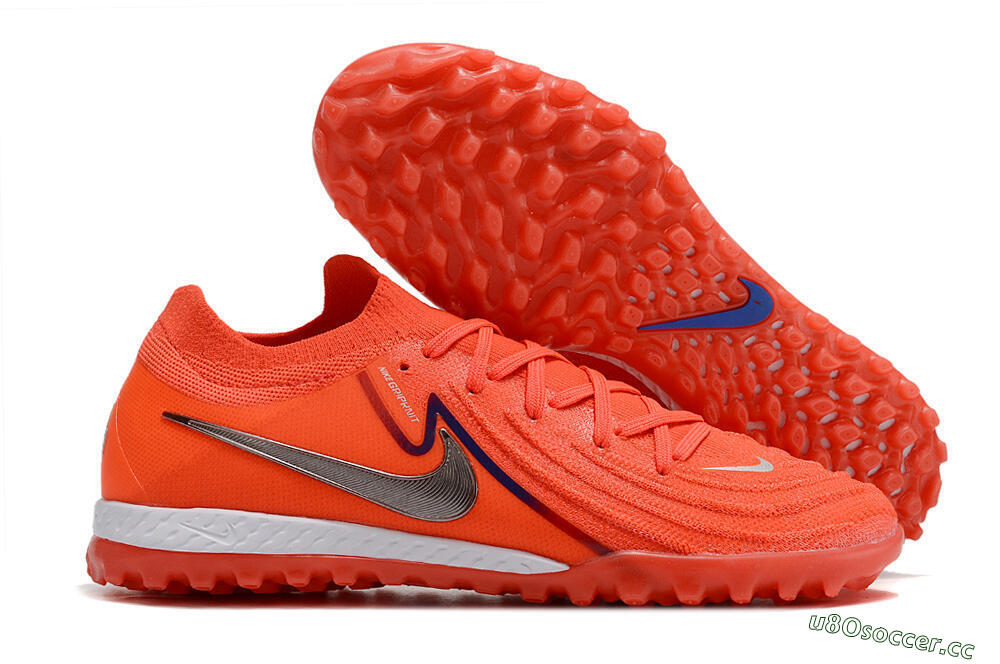 Men's Nike Phantom GX 2 Elite TF Artificial Turf Low-Tops Football Shoes - Red/Blue/Silver 2
