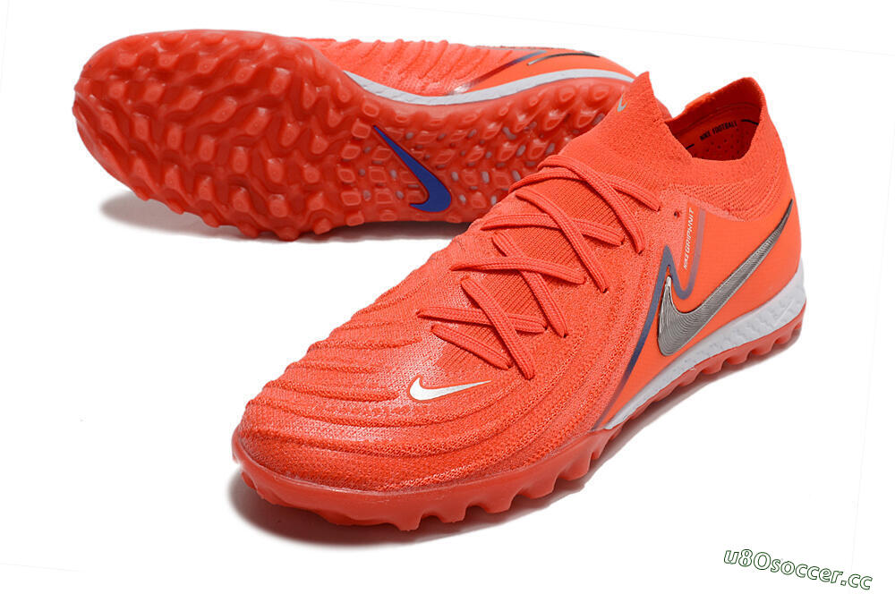 Men's Nike Phantom GX 2 Elite TF Artificial Turf Low-Tops Football Shoes - Red/Blue/Silver 3