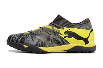 Men's Puma Future Ultimate TF Artificial Turf Low-Tops Football Shoes - Black/Grey/Yellow