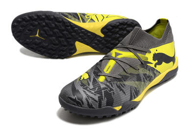 Men's Puma Future Ultimate TF Artificial Turf Low-Tops Football Shoes - Black/Grey/Yellow