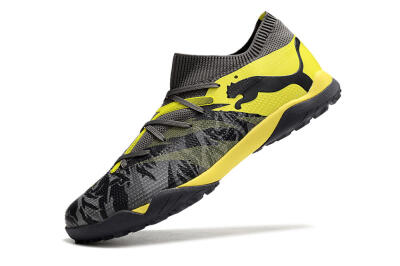 Men's Puma Future Ultimate TF Artificial Turf Low-Tops Football Shoes - Black/Grey/Yellow