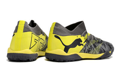Men's Puma Future Ultimate TF Artificial Turf Low-Tops Football Shoes - Black/Grey/Yellow