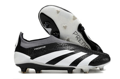 Men's Adidas Predator Accuracy+ Laceless FG Firm Ground Low-Tops Football Boots - Black/White/Grey
