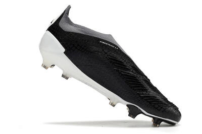 Men's Adidas Predator Accuracy+ Laceless FG Firm Ground Low-Tops Football Boots - Black/White/Grey