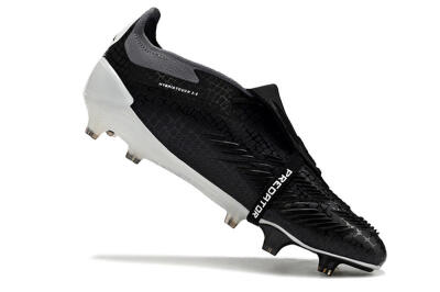 Men's Adidas Predator Elite Foldover Tongue FG Firm Ground Low-Tops Football Boots - Black/White/Grey