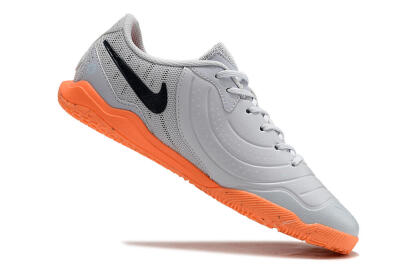 Men's Nike Tiempo Legend 10 Elite IC Indoor & Futsal Low-Tops Football Shoes - Grey/Black/Orange