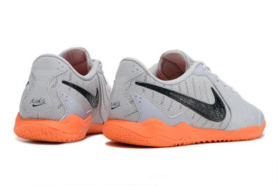 Men's Nike Tiempo Legend 10 Elite IC Indoor & Futsal Low-Tops Football Shoes - Grey/Black/Orange